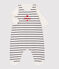 Zweiteiliges Baby-Set aus Bio-Baumwolle mit Marinestreifen weiss MARSHMALLOW/blau SMOKING